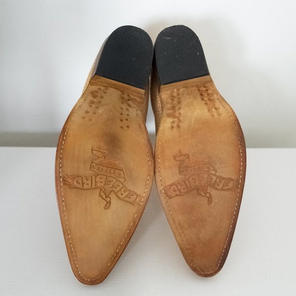 Freebird by Steven Faith Golden Yellow Snakeskin Cowboy Leather Ankle Boots - Picture 8 of 8